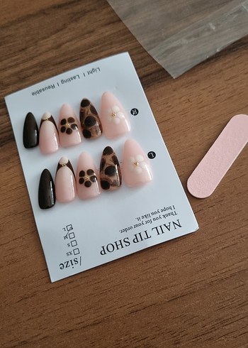 Leopar Desenli Takma Tırnak Seti - Görsel 2