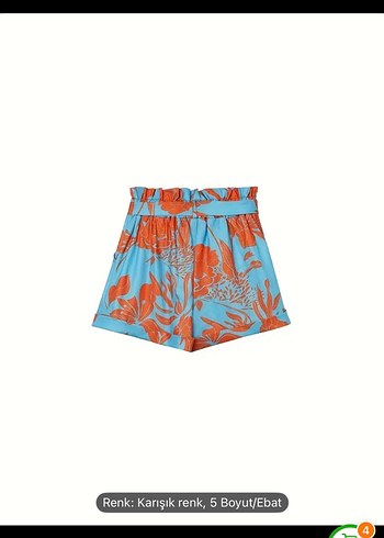 Çiçek Desenli Kemerli şortlu Kadın Takım - Görsel 3