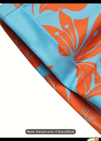 Çiçek Desenli Kemerli şortlu Kadın Takım - Görsel 4