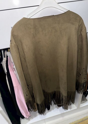 Düğmeli Süet Bohem Kadın Şal - Görsel 4