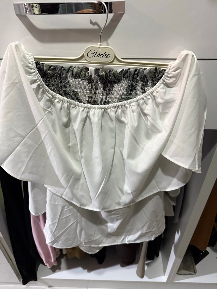 Beyaz Volanlı bluz şort takımı - Görsel 2