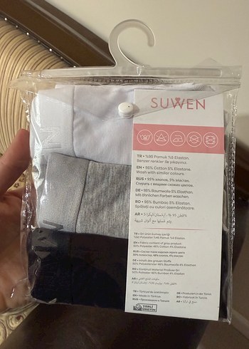 Suwen Pamuk 3'lü Gri-Beyaz Midi Kadın Külot - Görsel 3