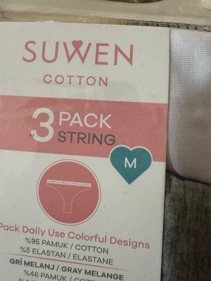 Suwen Pamuk 3'lü Gri-Beyaz Midi Kadın Külot - Görsel 2