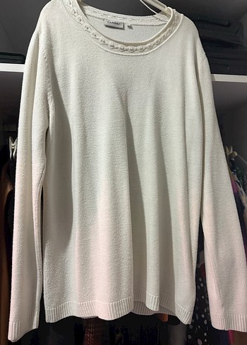 Kadın Beyaz Uzun Kollu Triko Kazak - Görsel 2