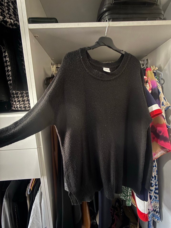 Siyah yün tunik 44-48 beden uyumlu salaş seven küçük bedenlerde - Görsel 2