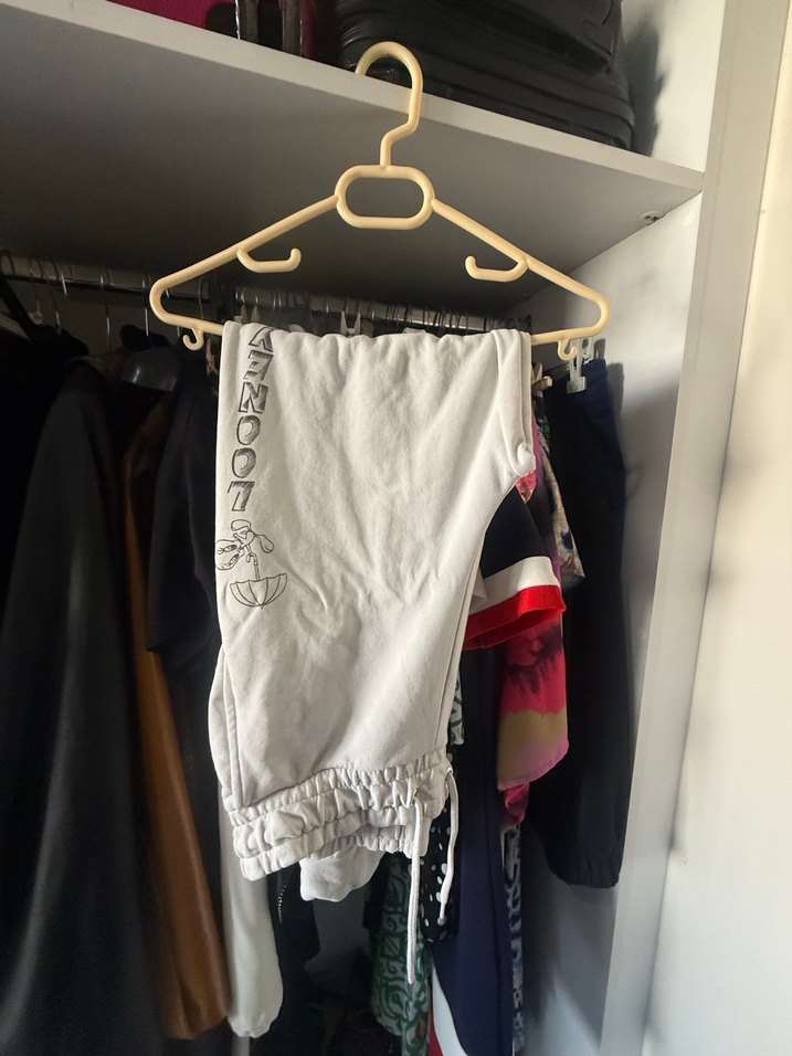 Baskılı Beyaz Fermuarlı Kadın eşofman takımı - Görsel 2