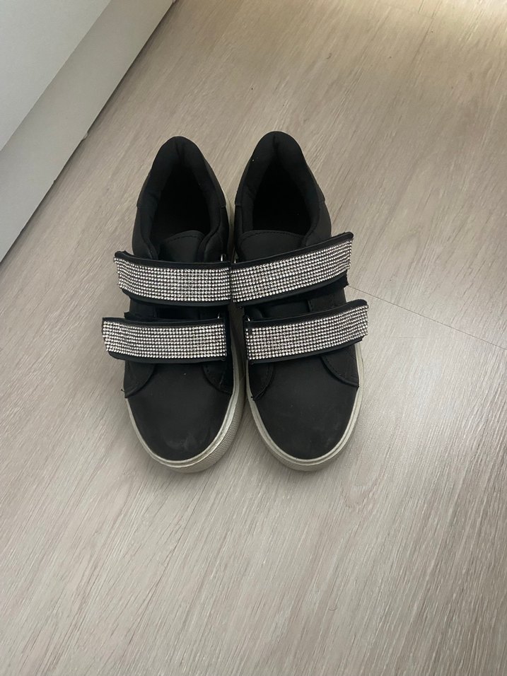 Tokalı Siyah Kadın Platform Spor Ayakkabı - Görsel 3