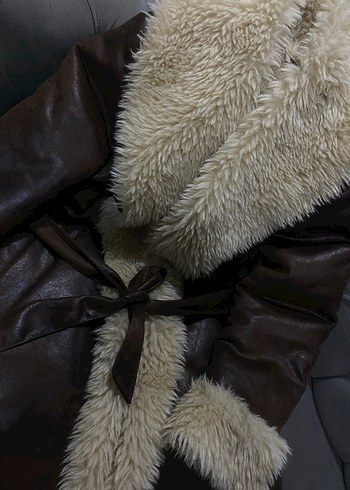 Kahverengi Kürklü Kadın Deri Ceket - Görsel 7