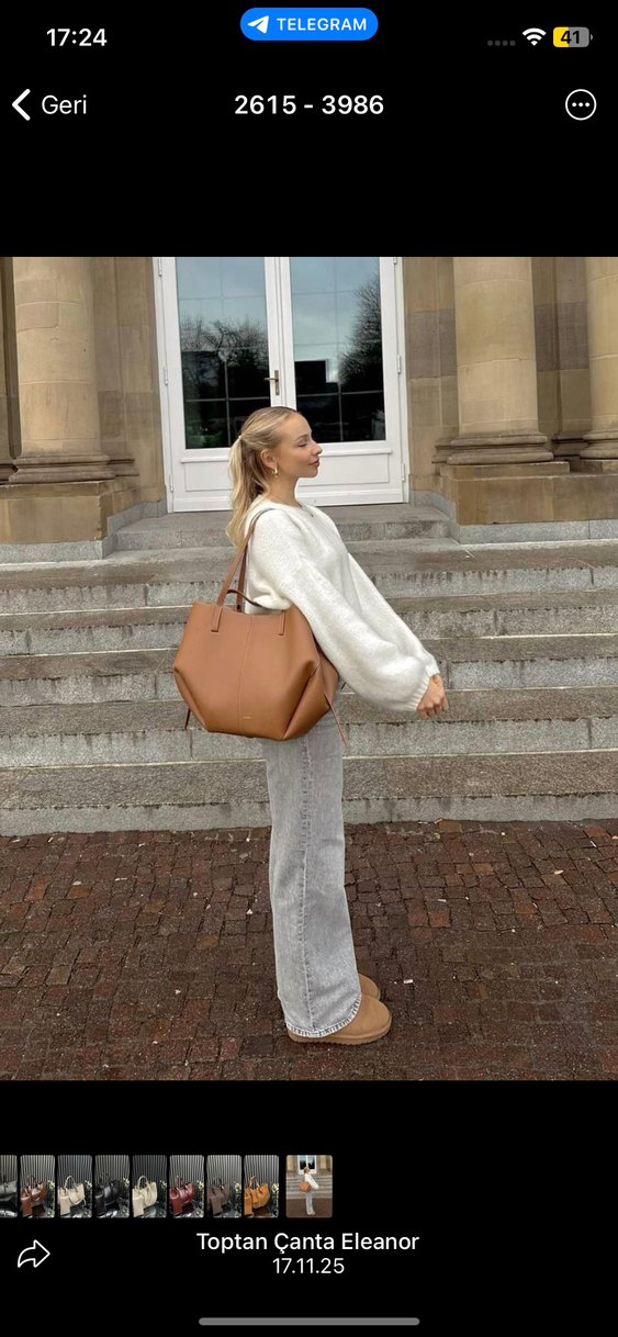 Kahverengi Kadın Süet Kemer Detaylı Çanta - Görsel 2