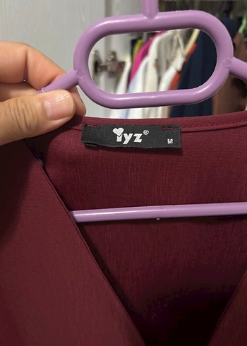 Bordo V Yaka Uzun Kollu Kadın Ceket - Görsel 4