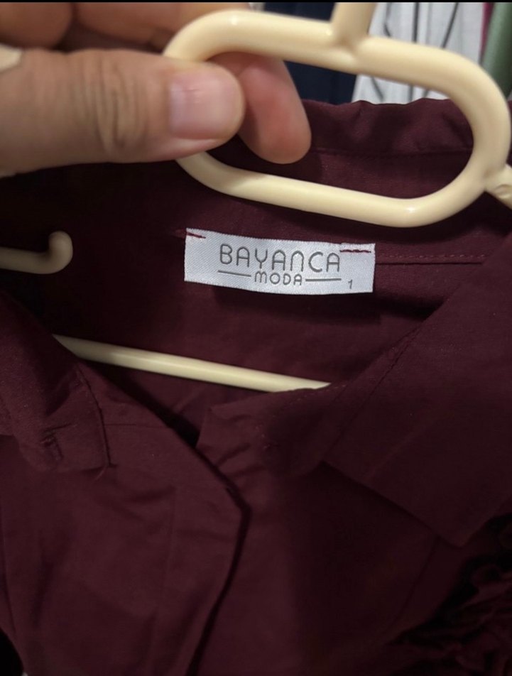 Bordo Fırfırlı Uzun Kollu Midi - Görsel 4