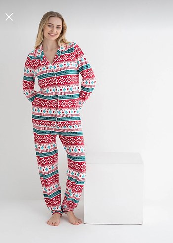 Renkli Desenli Kadın Pijama Takımı - Görsel 3