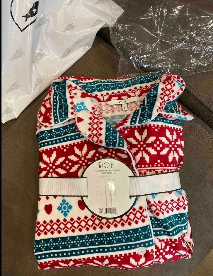 Renkli Desenli Kadın Pijama Takımı - Görsel 2