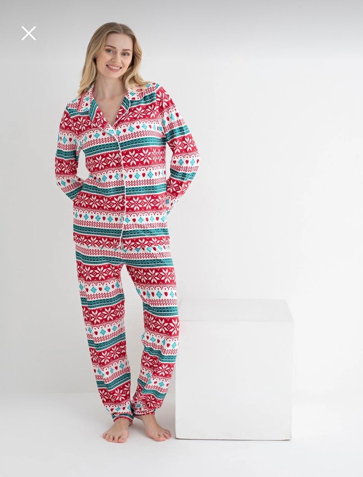 Renkli Desenli Kadın Pijama Takımı - Görsel 3