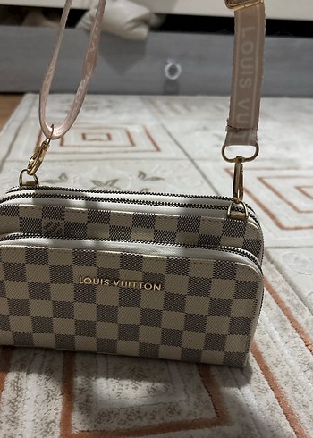 Beyaz Kareli Fermuarlı Kadın Clutch Çanta - Görsel 7