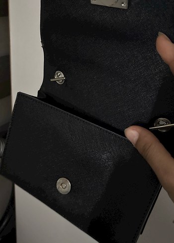 Zincir Detaylı Siyah Deri Kadın Çanta - Görsel 7