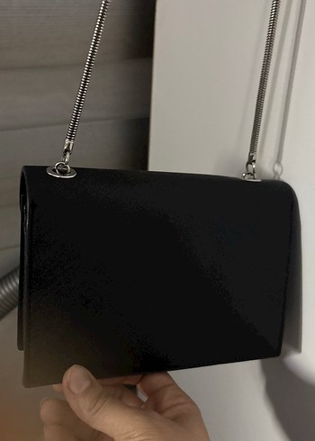 Zincir Detaylı Siyah Deri Kadın Çanta - Görsel 9