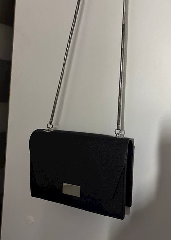 Zincir Detaylı Siyah Deri Kadın Çanta - Görsel 2