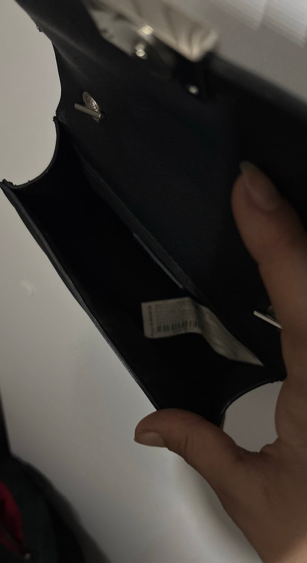 Zincir Detaylı Siyah Deri Kadın Çanta - Görsel 5