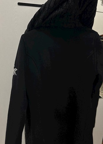 Siyah Fermuarlı Kadın Ceket bele tam oturan - Görsel 12