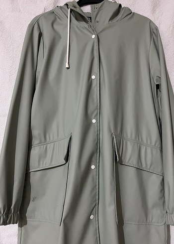 Yeşil
 Düğmeli Midi Yağmurluk - Görsel 5