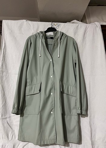 Yeşil
 Düğmeli Midi Yağmurluk - Görsel 7