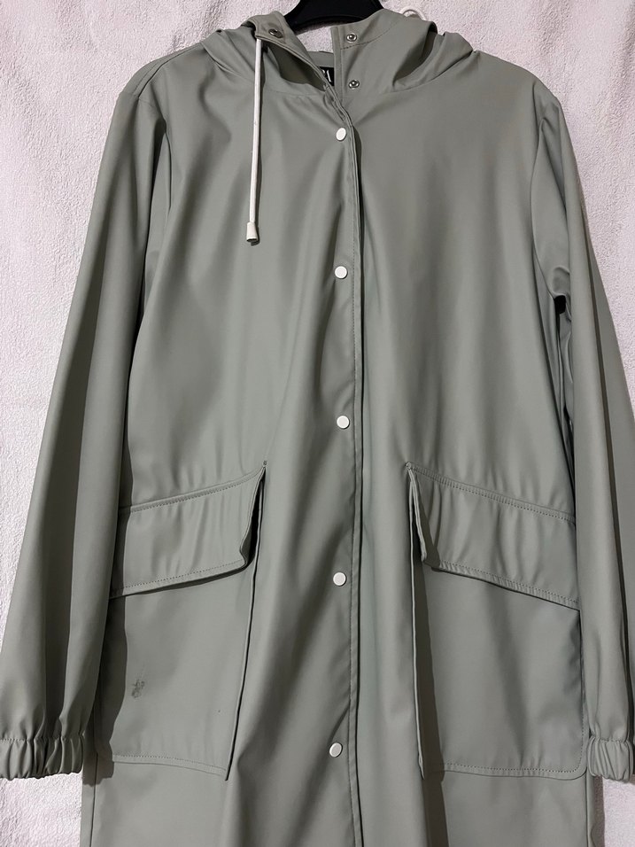 Yeşil
 Düğmeli Midi Yağmurluk - Görsel 4