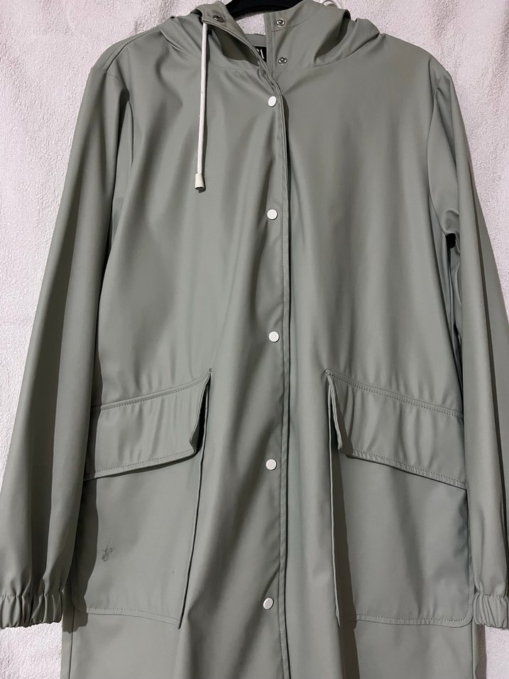 Yeşil
 Düğmeli Midi Yağmurluk - Görsel 5