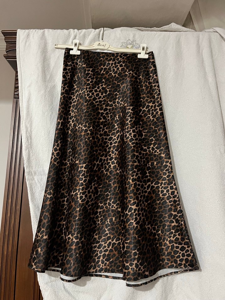 leopar Desenli Bohem Uzun Etek - Görsel 4
