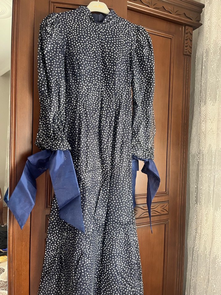 Kadın lacivert elbise - Görsel 3