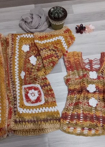 Bohem Tarzı El Örgüsü Renkli Set - Görsel 2