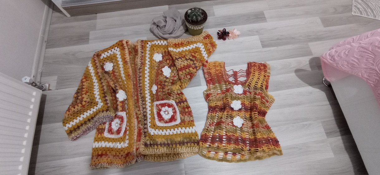 Bohem Tarzı El Örgüsü Renkli Set - Görsel 2