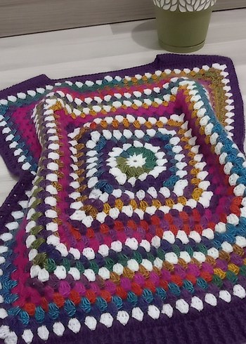 Renkli Örgü Kız Çocuk Panço - Görsel 2