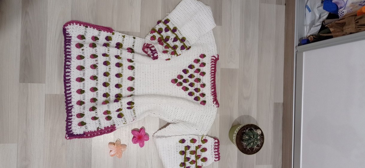 Nakışlı Bohem Hamile Triko Kazak - Görsel 2