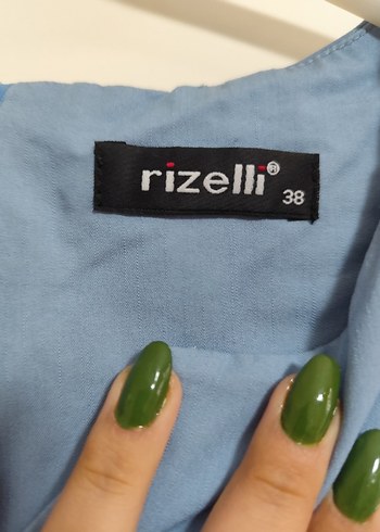 Mavi Midi Kemerli Günlük Elbise - Görsel 3