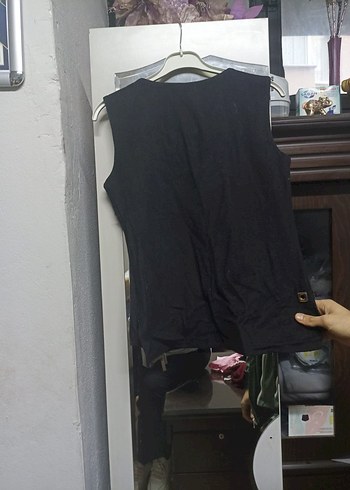 Fermuarlı Siyah Kadın Kolsuz Yelek - Görsel 2