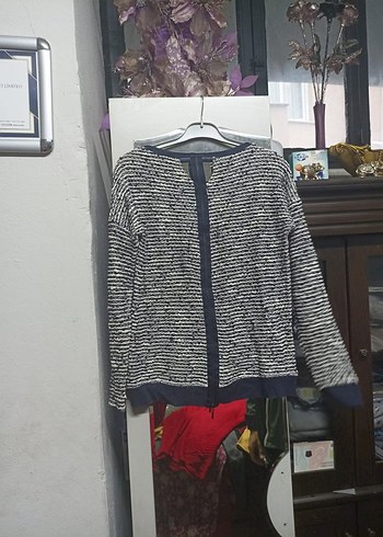 Gri Uzun Kollu Örgü Kadın Kazak - Görsel 2