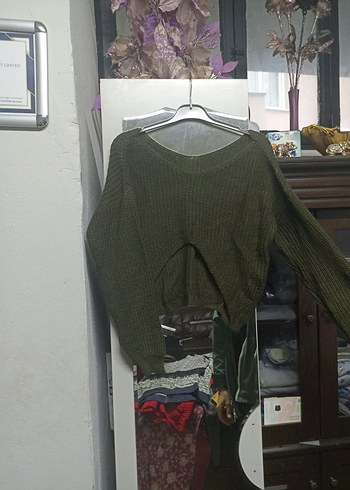 Gri Örgü Kadın Triko Kazak - Görsel 2