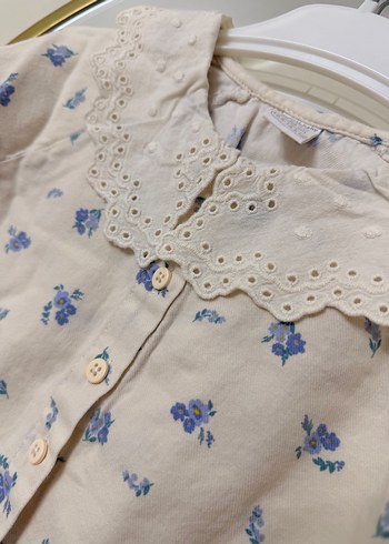 Kız Çocuk Düğmeli Uzun Kollu Pamuklu Gömlek - Görsel 2