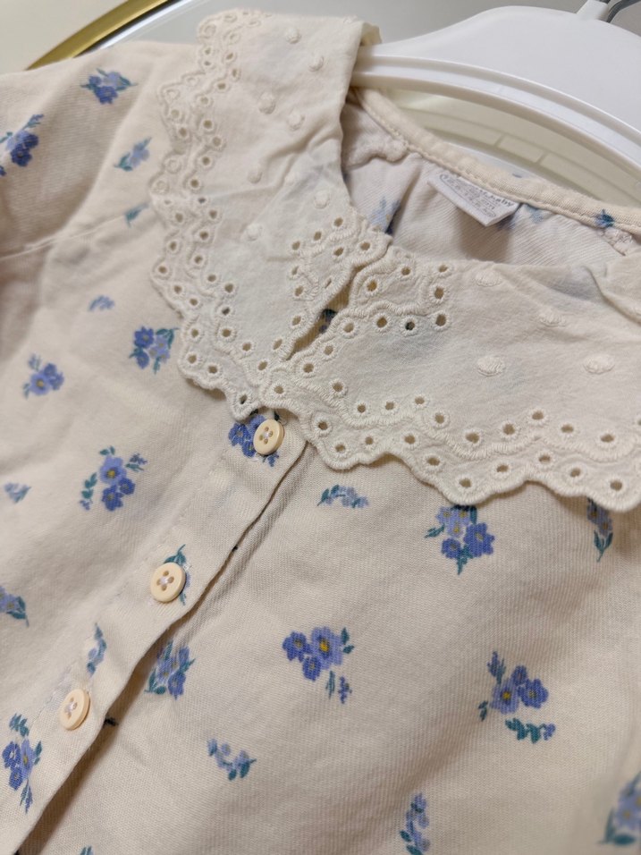 Kız Çocuk Düğmeli Uzun Kollu Pamuklu Gömlek - Görsel 2