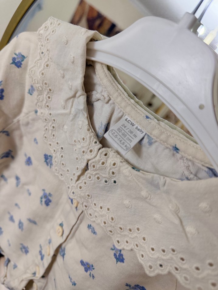 Kız Çocuk Düğmeli Uzun Kollu Pamuklu Gömlek - Görsel 3