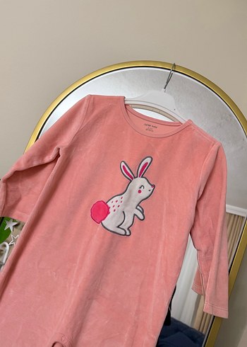 Pembe Baskılı Örgü Bebek Kız Tulum - Görsel 2