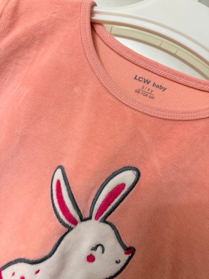 Pembe Baskılı Örgü Bebek Kız Tulum - Görsel 3