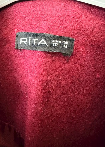 Bordo Midi Kemerli Kadın Kaban - Görsel 4