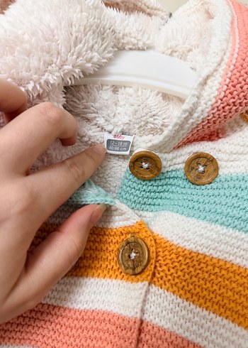 Kız Çocuk Bohem Çok Renkli Örgü Hırka - Görsel 2