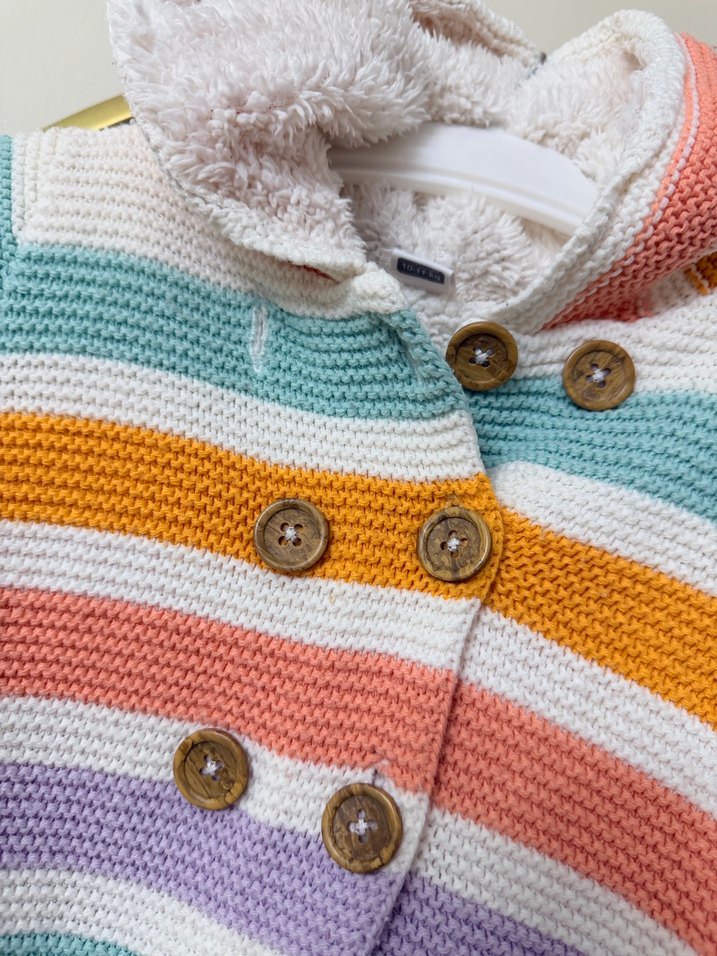 Kız Çocuk Bohem Çok Renkli Örgü Hırka - Görsel 3