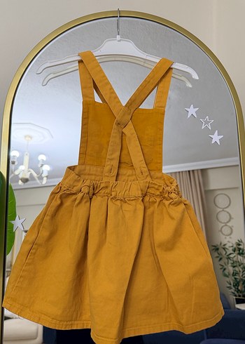 Nakışlı Sarı Kız Çocuk Salopet Elbise LCW 3-4 yaş - Görsel 4