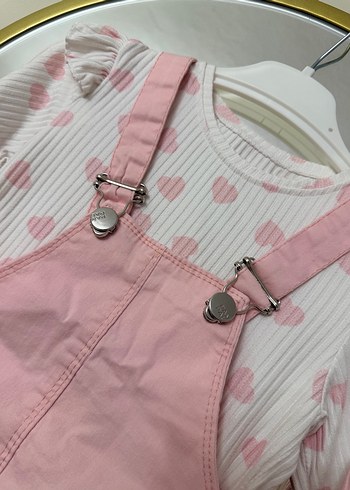 3 yaş Kız Çocuk Pembe Düğmeli Uzun Kollu Elbise - Görsel 3