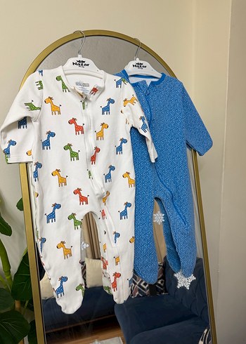 Renkli Baskılı Fermuarlı Bebek Tulum 2 Li - Görsel 5