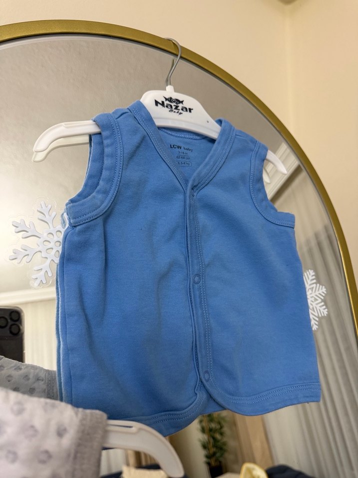 3-6 ay Erkek Çocuk Basic 3 lü yelek - Görsel 4